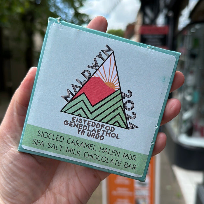 Welsh Sea Salt Caramel Chocolate Bar 80g - Eisteddfod Genedlaethol yr Urdd Maldwyn 2024