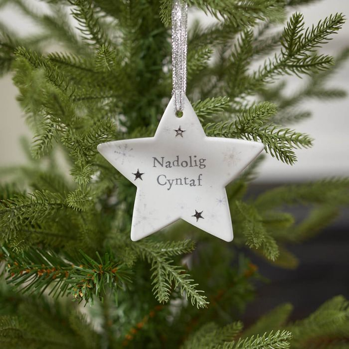 Christmas Star Hanger - Nadolig Cyntaf