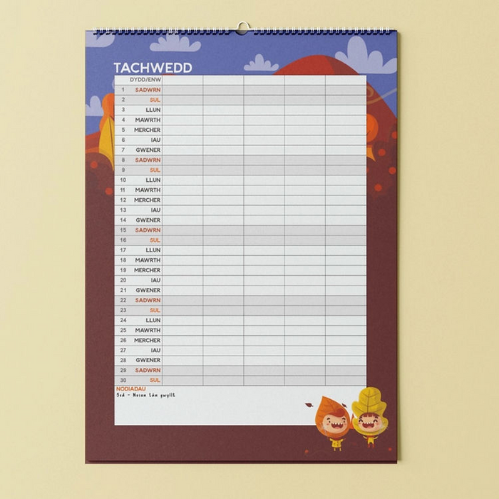 Trefnydd Teulu 2025 A3 Family Planner Calendar