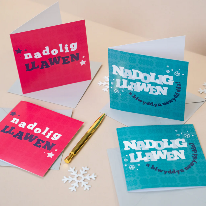 Welsh Christmas cards 'Nadolig Llawen' - set of 4