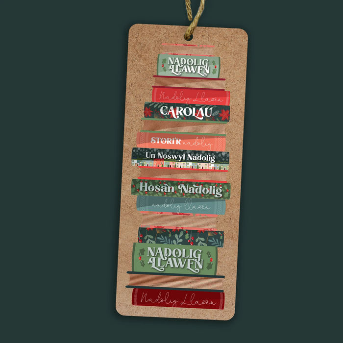 Wooden Christmas Decoration 'Nadolig Llawen' bookmark