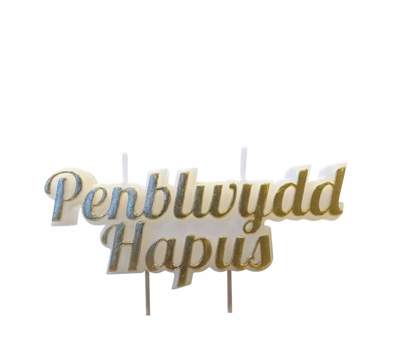 'Penblwydd Hapus' Welsh birthday cake candle